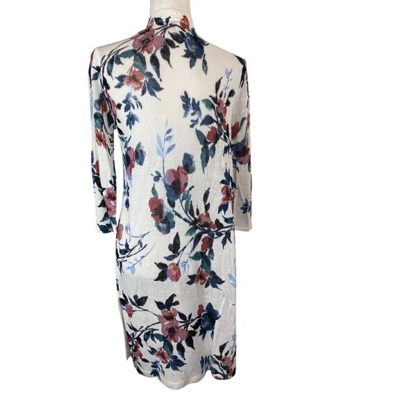 J. Jill Floral Open Front Linen Blend Cardigan Women Size Small Lightweight - Picture 2 of 16